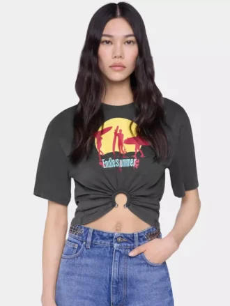 Camiseta corta de algodón estampado