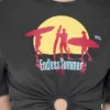 Camiseta corta de algodón estampado