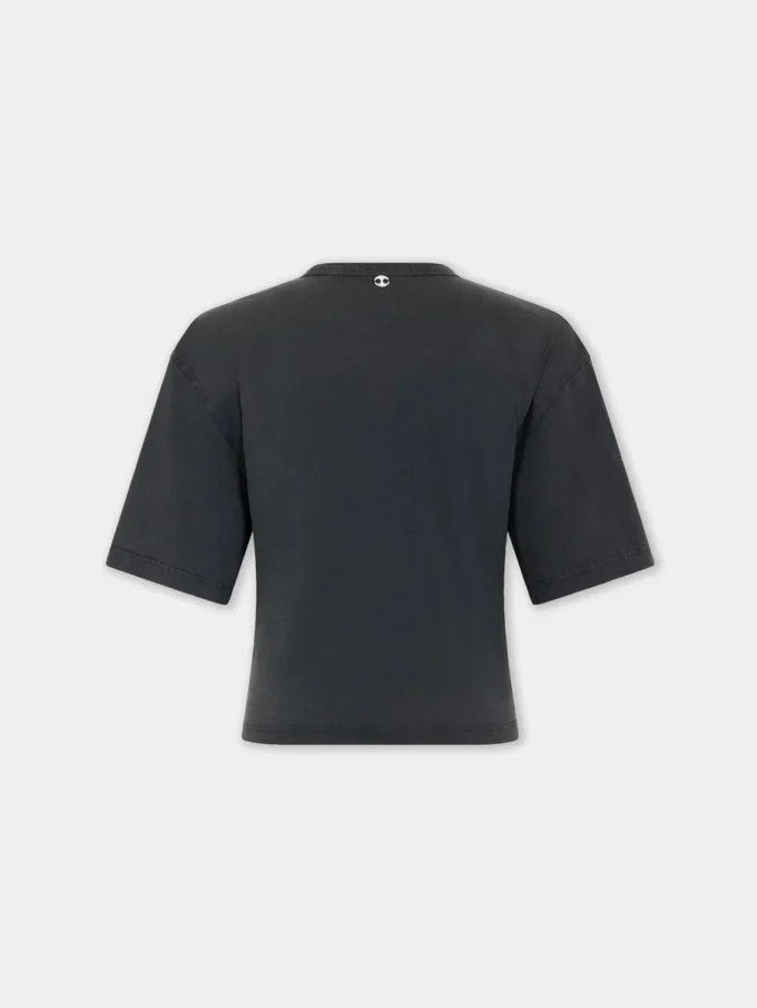 Camiseta corta de algodón estampado