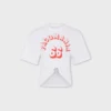 Camiseta estampada de algodón con detalle de piercing