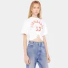 Camiseta estampada de algodón con detalle de piercing
