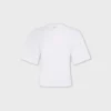 Camiseta estampada de algodón con detalle de piercing
