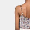 Camiseta sin mangas de satén estampado