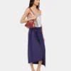 Falda midi de jersey con perforaciones