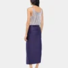 Falda midi de jersey con perforaciones