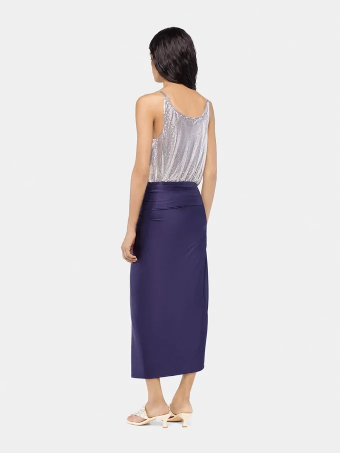 Falda midi de jersey con perforaciones