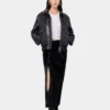 Chaqueta aviador negra de cuero