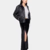 Chaqueta aviador negra de cuero