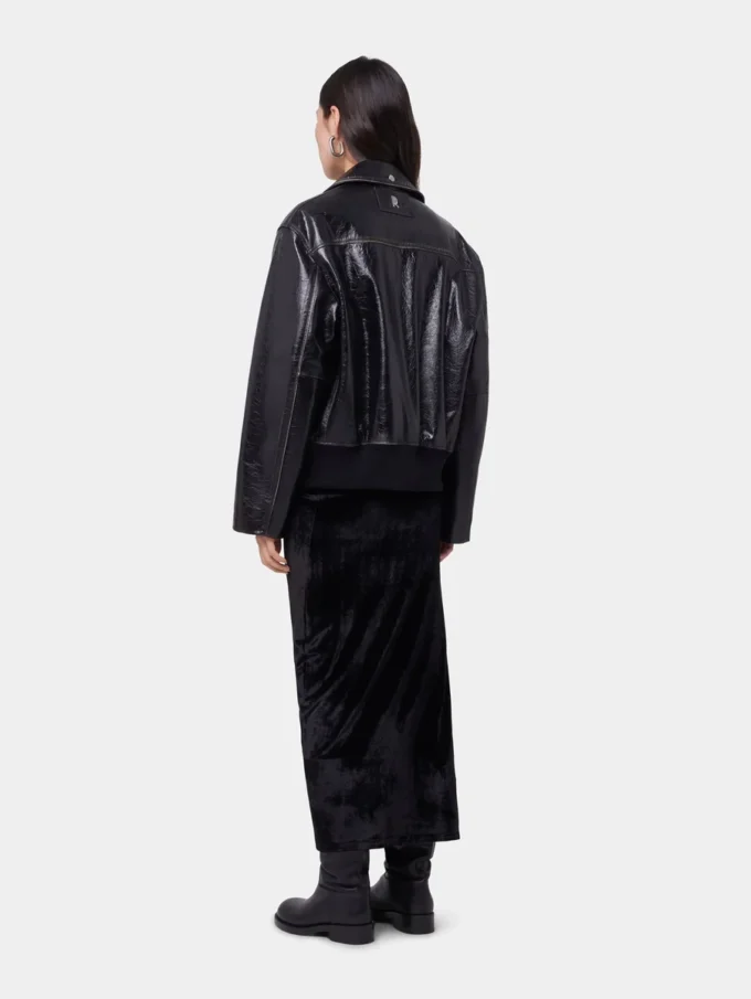 Chaqueta aviador negra de cuero