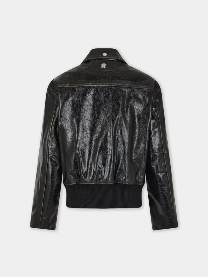 Chaqueta aviador negra de cuero
