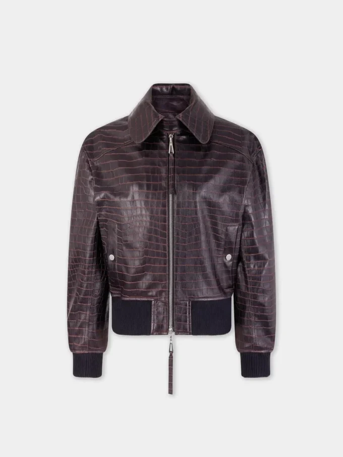 Chaqueta bomber de piel