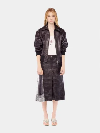 Chaqueta bomber de piel