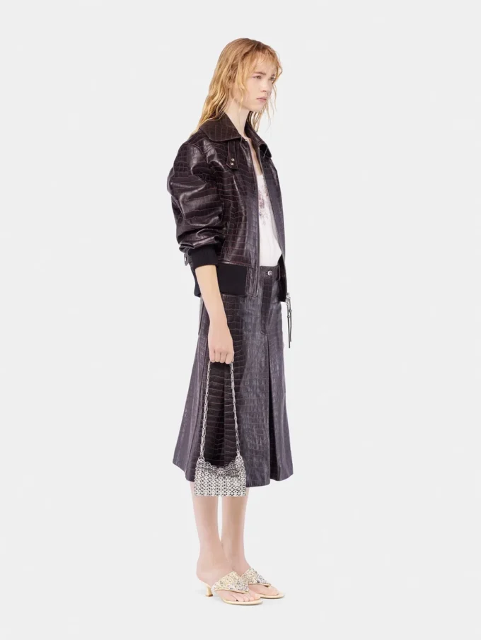 Chaqueta bomber de piel