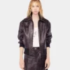 Chaqueta bomber de piel