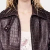 Chaqueta bomber de piel