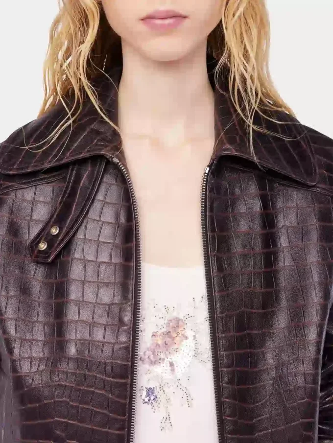 Chaqueta bomber de piel