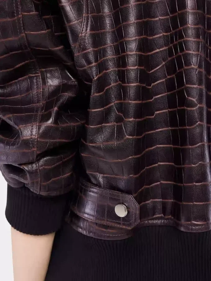 Chaqueta bomber de piel