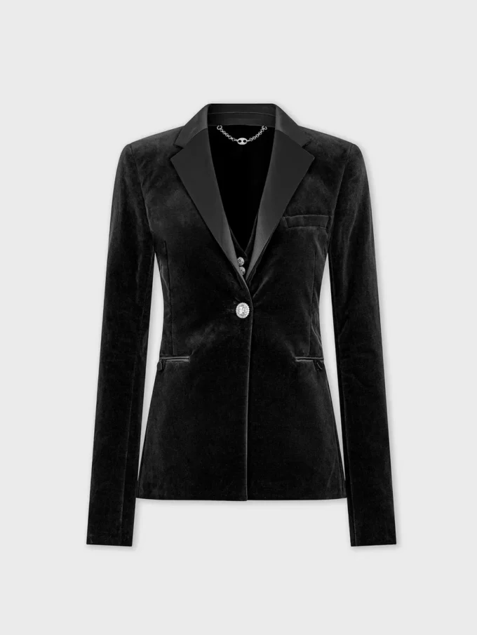 Chaqueta entallada de terciopelo