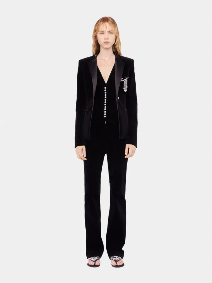 Chaqueta entallada de terciopelo