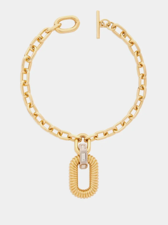 Collar de eslabones XL dorado