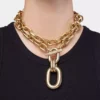 Collar doble XL Link dorado con colgante