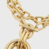 Collar doble XL Link dorado con colgante