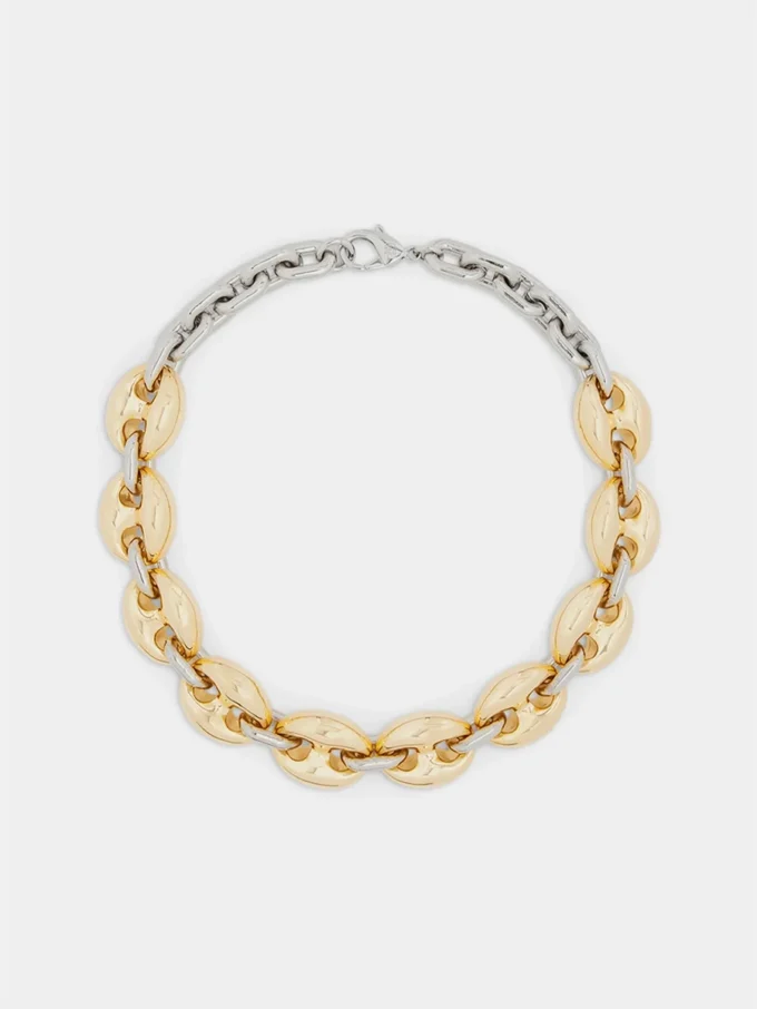 Collar grueso de oro/plata Eight