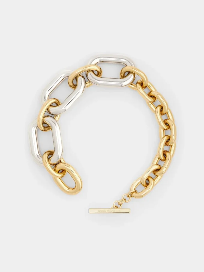 Collar XL con eslabones oversize dorados y plateados