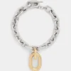 Collar XL de eslabones plateado/dorado