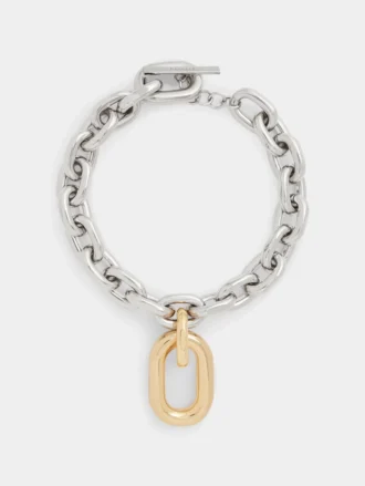 Collar XL de eslabones plateado/dorado