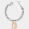 Collar XL de eslabones plateado/dorado