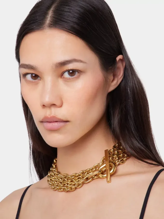 Collar XS con eslabones dorados