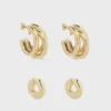 Dúo de aros y pendientes de oreja punk