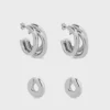 Dúo de aros y pendientes de oreja punk
