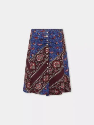 Falda circular corta de jersey
