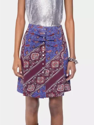 Falda circular corta de jersey