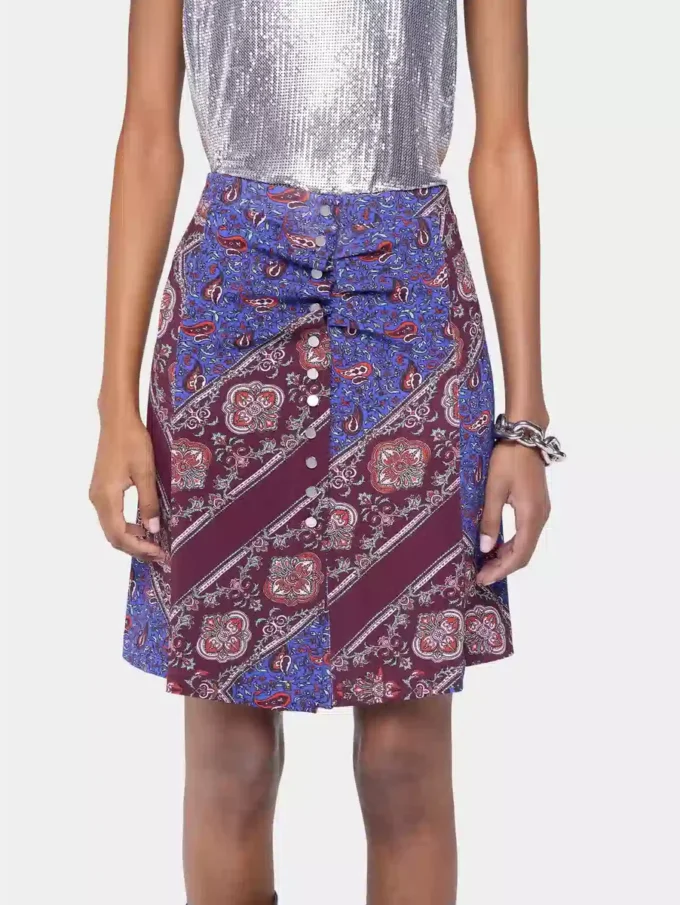 Falda circular corta de jersey