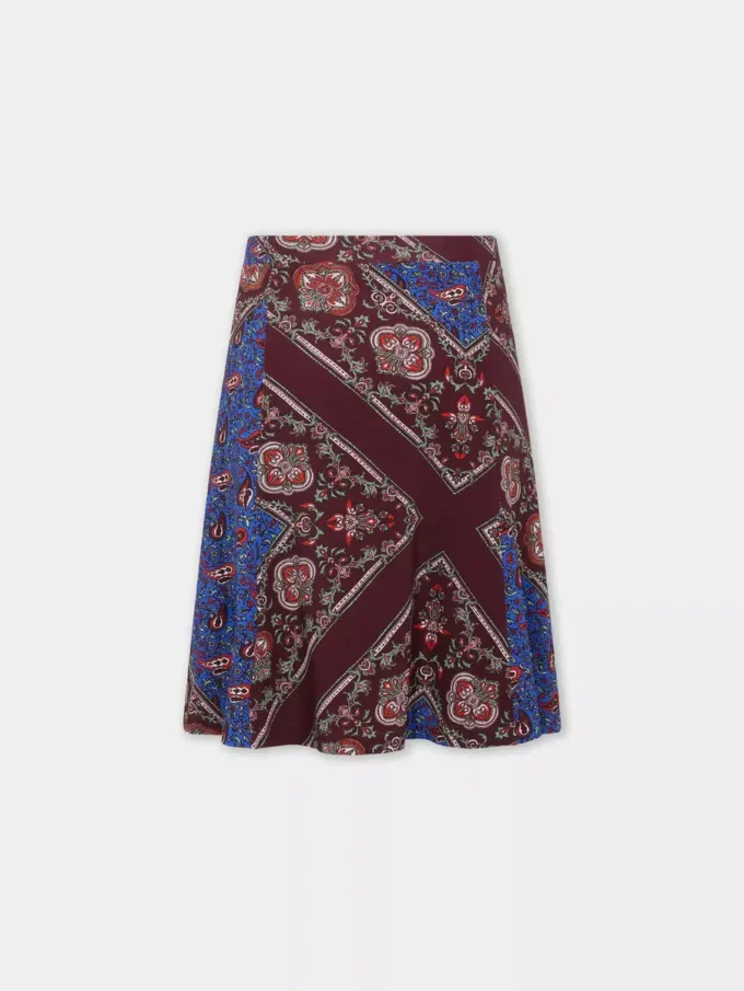 Falda circular corta de jersey