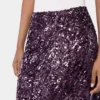 Falda larga de jersey con detalles de lentejuelas