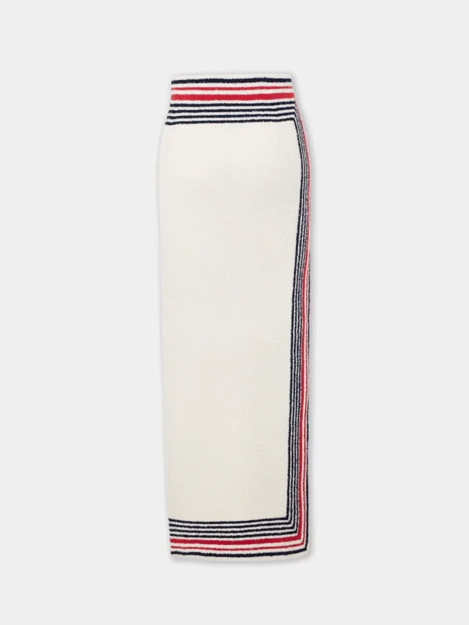 Falda larga de jersey de rizo