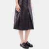 Falda midi de cuero