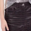 Falda midi de cuero