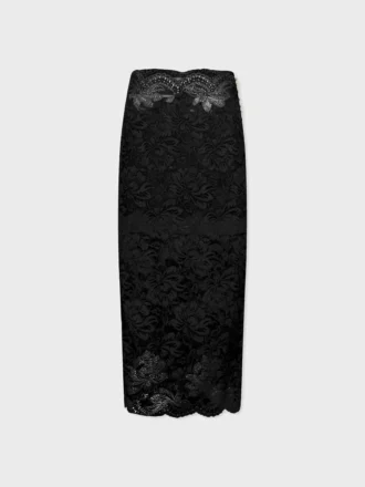 Falda midi de encaje