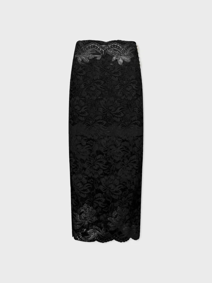Falda midi de encaje