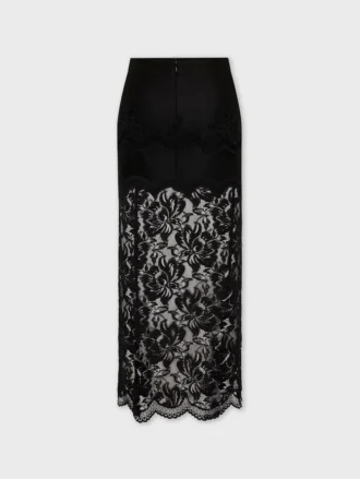Falda midi de encaje