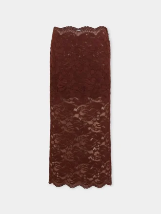 Falda midi de encaje