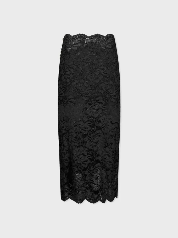 Falda midi de encaje