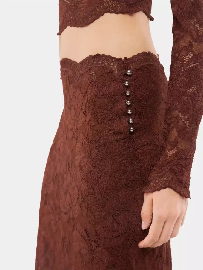 Falda midi de encaje