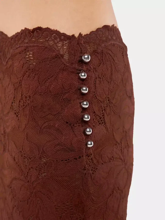 Falda midi de encaje
