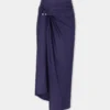 Falda midi de jersey con perforaciones